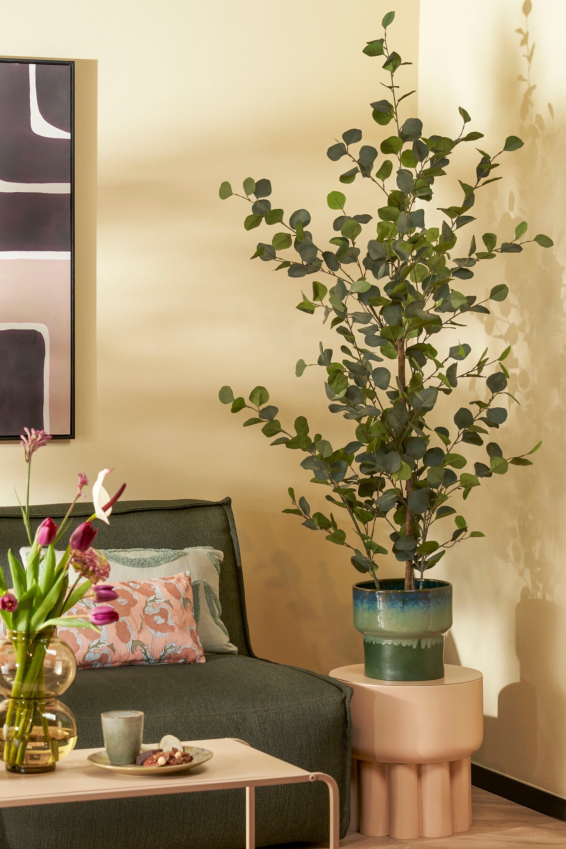 Eucalyptus In Pot Green - H150Xd30Cm