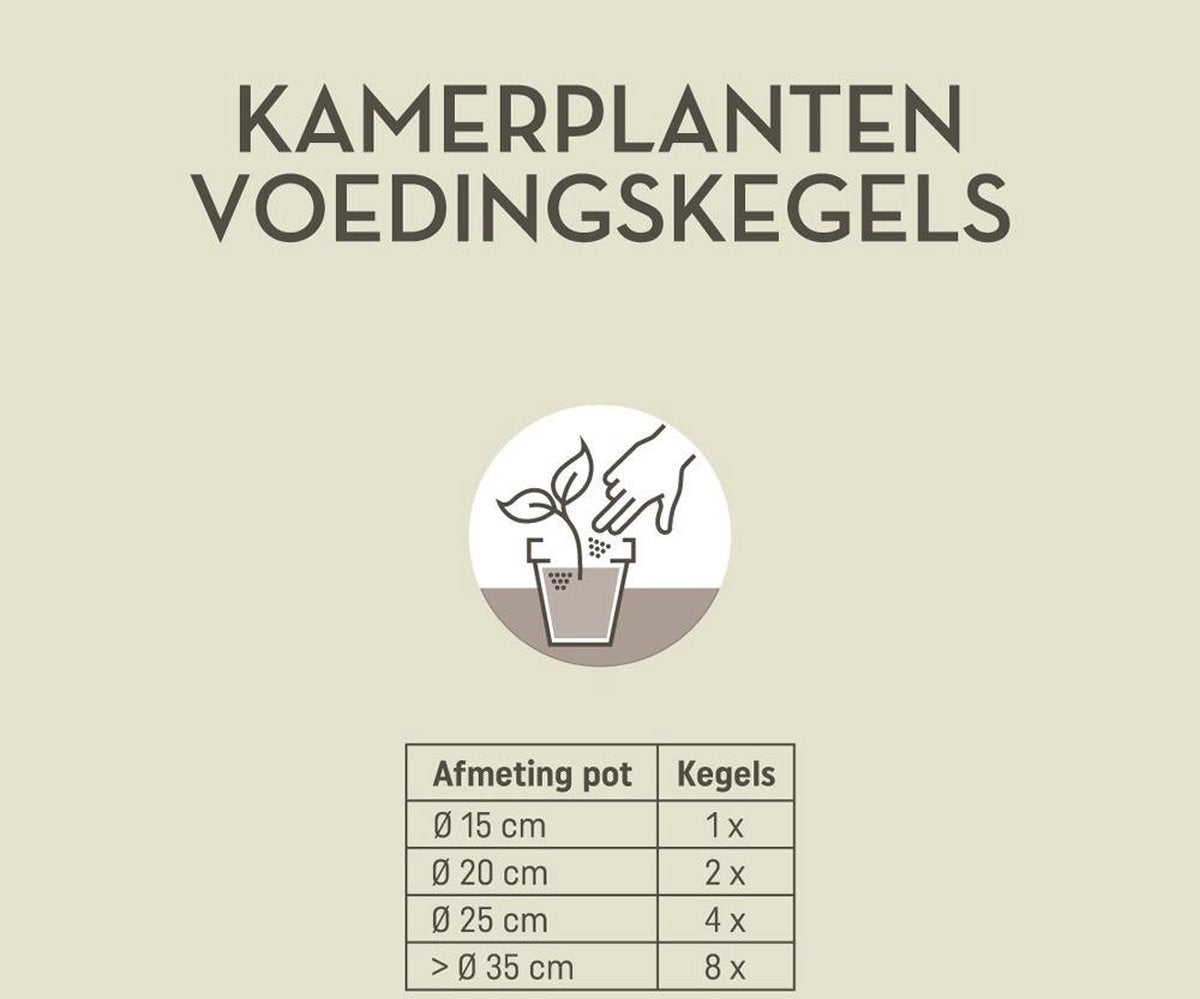  KAMERPLANTEN VOEDINGSKEGELS 10 STUKS