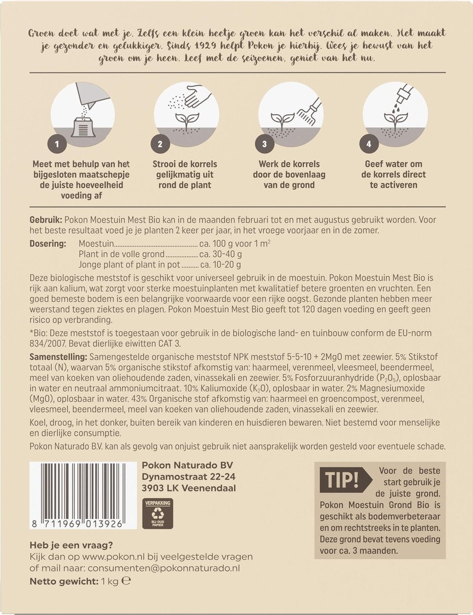 BIO MOESTUIN VOEDING 1KG